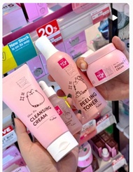 (Have Use One Time)PINK by Pure Beauty Glow On X Pusheen Series Cleansing Cream/Peeling Toner/Intens