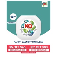 Ka 4 In 1 AntiBacterial Laundry Capsules 46 Pods - Universal
