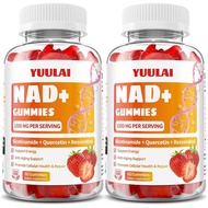 Pack of 2 NAD+ Gummies, NAD Supplement for Women - NAD Nicotinamide Riboside Resveratrol 1000MG, NAD