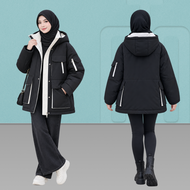 Hitchie A131-6831 Korean Woman Short Cotton Windbreaker Winter Jacket Windproof Parka Baju Sejuk Teb