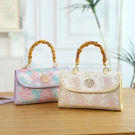 Beg tangan vintaj kulit cheongsam berkualiti tinggi, beg wanita retro, beg Boston, beg malam, beg to