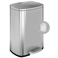 Trash Can, Garbage Can 13 Gallon/ 50L Stainless Steel Metal Bathroom Step Waste Bin for Home and Kit