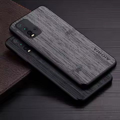 Case for Xiaomi Redmi 9T funda bamboo wood pattern Leather phone cover Luxury coque for xiaomi redmi