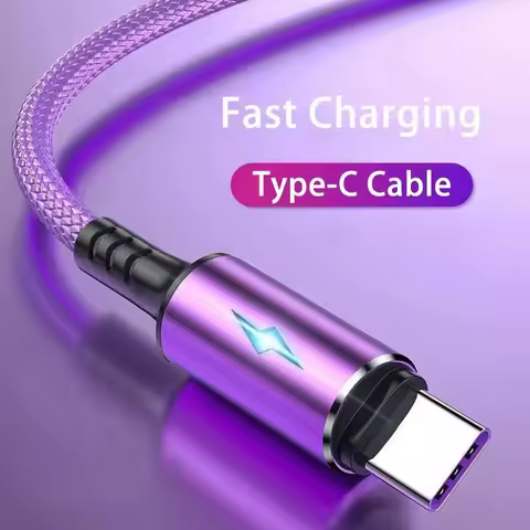 LED Fast Charging 6A USB Type c Cable For Huawei Xiaomi Honor Cable 1.2M/2M For Xiaomi Redmi Note 7