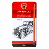 Czech KOH-I-NOOR Art 1512N Top Log Pole Sketch Drawing Pencil 12 In A Set (8B~2H)