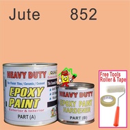 852 JUTE • 5L • Heavy Duty • Epoxy Finish c/w Painting Toolset • Refurnishing Floor • No Hacking