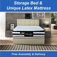 12-inch Unique Latex Mattress and Storage Bed Frame