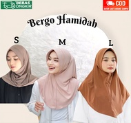 Jilbab Instan Bergo Hamidah Size S M L XL Jersey  / Hijab Bergo Instan Jersey Premium Warna Lengkap 