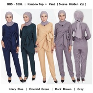 [ XXS - 10XL ] Kimono Suit . Casual Muslimah Suit . Set Warda Plus Size . Sedondon Bridesmaid . Baju Office Eksklusif H