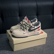 💜Brand New🏆Supreme x Nike Air Force 1 '07 Low Double Laces Grey