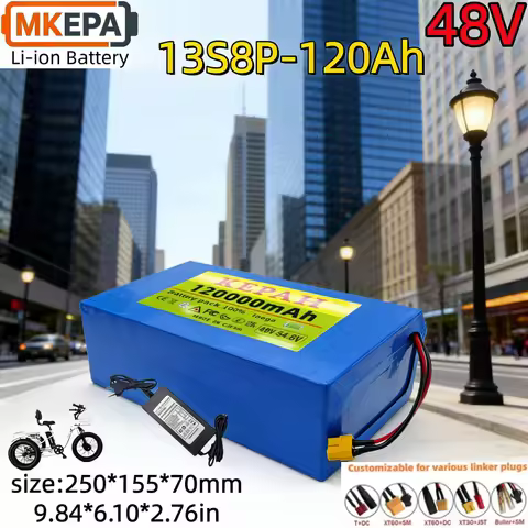 48V 120Ah Scooter Battery 13S8P Full Capacity 48V Electric Scooter Delivery Scooter Universal Batter
