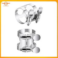 [CloudsMiles.th] 2 Pcs Clarinet Ligature B Flat with Adjustable Screws - Silver Mouthpiece Ligature 