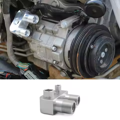 For LSX LS3 Engine Swap Conversion A/C Line Compressor Adapter Fitting, AC Compressor Aluminum Adapt