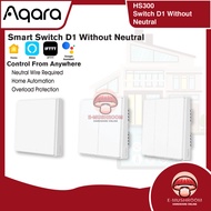 Aqara Wall Switch D1 No Neutral Wire ZigBee Smart APP Global Smart Home Wall Switch