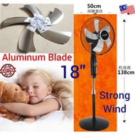 18 Inches 4 Speed Super Strong Wind Stand Fan Timer 1 Hr-Kipas Berdiri Aluminum Blade