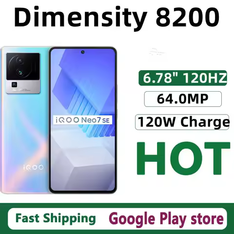 Original Vivo Iqoo NEO 7 SE Mobile Phone Dimensity 8200 Android 13.0 OTA 6.78" AMOLED 120HZ 120W Cha