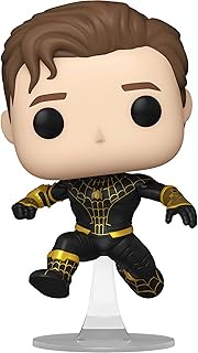 Funko Pop Marvel's Spiderman No Way Home: Spiderman (Black/Gold) (Unmasked) Figure (AAA Anime Exclusive)