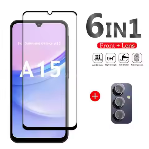 For Samsung Galaxy A15 Glass Samsung A15 Tempered Glass Full Cover Screen Protector Camera Film Gala
