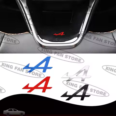 Alpine A Metal Emblem Car Steering Wheel Badge Sticker Decal For A290 A390 Twingo Kangoo Espace Mega