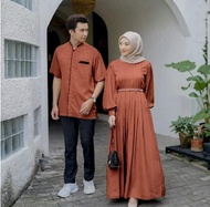 Baju couple gamis koko muslim dewasa simple kekinian modis pesta 2021