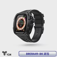【3/31前限時加送原廠錶帶+提袋】Y24 Apple Watch Ultra 49mm 不鏽鋼防水保護殼 錶殼 防水 BRERA49-BK 黑/黑