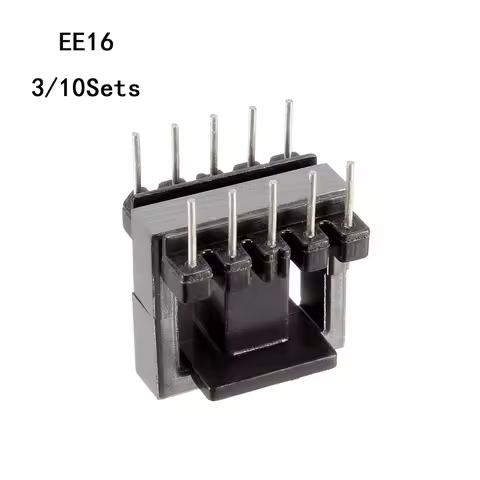 3/10Set EE16 5 with 5pin Transformer Bobbin PC40 Ferrite Core Vertical 6/20 Ferrite Halves and 3/10 