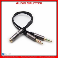 BAP3 3.5MM Audio Cable Y Splitter Audio Adapter Female to 2 Male Aux Cable Jack Spliter for Earpiece