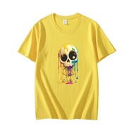 Kaos Pria Tengkorak Pakaian Laki Laki Baju Cowok Kaos Lengan Pendek Oblong Distro Tshirt Man COD
