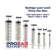 SYRINGE LUER LOCK WITHOUT NEEDLE 1 BOX 3ML 5ML 10ML 20ML 50/60ML 3ml Syringe 5ml Syringe
