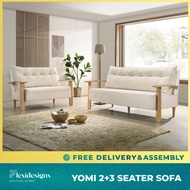 Sofa 3 + 2 Seater  High Quality Velvet Fabric / Solid Rubber Wood High Density Foam Flexidesignx YUMI