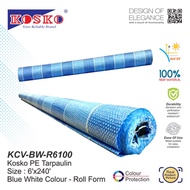 KOSKO KCV-BW-R6100 (6'x240') Blue White PE Tarpaulin Canves - Roll Form