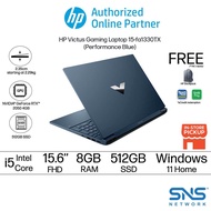 [NEW] HP Victus Gaming Laptop 15-fa1330TX(Blue)/15-fa1334TX(Silver)15.6" FHD (Intel® Core™ i5-12450H, 8GB RAM, 512GB SSD, NVIDIA GeForce RTX 2050 Laptop GPU 4 GB GDDR6, Windows 11 Home)-Performance Blue/Mica Silver[FREE]HP Backpack (Go Credit：1/5-31/7/24）