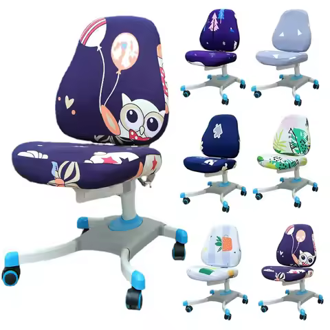 Children's Study Chair Cover Elastic Split Chair Covers Stretch Kids Gamer Chair Cover Rotat Lift Co