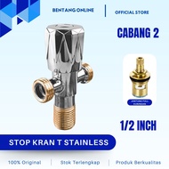 Stop Kran 1/2 inch Stainless Closet Toilet Kloset Cebok Jet Shower Cabang 1 2 Setop Keran T Diamond