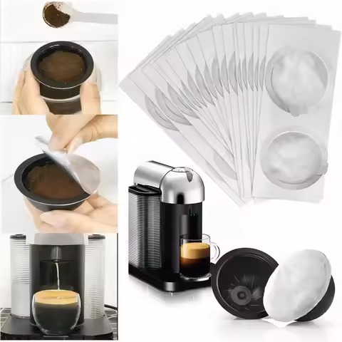 10-50PCS Aluminum Foils Lids For Nespresso Vertuo Original Capsule Pods Disposable Seals Sticker For