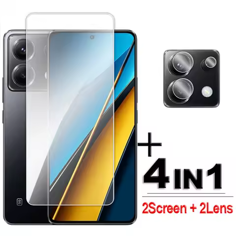 For POCO X6 Glass For Xiaomi POCO X3 X4 GT X5 X6 Pro 5G Tempered Glass Full Glue Clear Screen Protec