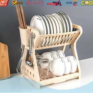 CANA RAK PENGERING PIRING PLASTIK 2 SUSUN WADAH TEMPAT CUCI PIRING PENYIMPANAN ORGANIZER WASTAFEL