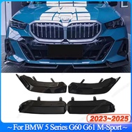 4PCS For BMW 5 Series G60 G61 520d 520i 530e 550e i5 M60 M-Sport 2023-2025 Car Front Bumper Lip Diff
