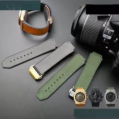 For Hublot Yuki Leather Big Bang Waterproof Sweatproof Durable Frosting Suede Watch Band Special Con