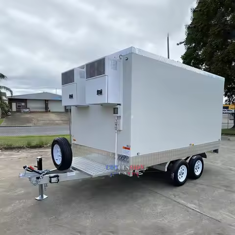 Customized 2025 Hot Sale 2 Rooms Mobile Fridge Freezer Trailer Catering Event Refrigerated Walk in T