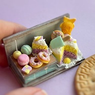Miniature set with sweets, for a dollhouse and games with dolls, size 1:12