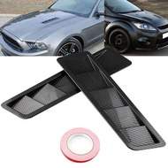 xuming 2x Carbon Fiber Style Universal Car Auto Bonnet Hood ABS Vent Cover Louver Scoop H9H8 FastFit