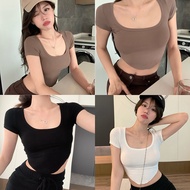 Pit Strip T-Shirt Women Summer New Style Irregular High Waist Sexy Hot Girl Short Tight Slimmer Look