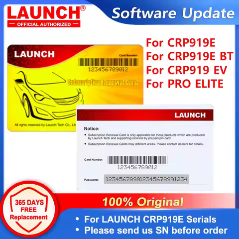 LAUNCH Pin card Renewal Car Truck Software Update 1 Year for X-431 CRP919E/ CRP919E BT/ PRO ELITE/ C