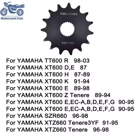 520 Motorcycle 15T Front Sprocket for YAMAHA XT600 XT600H XT600K XT600E XT600Z Tenere 91-94 TT600R 9