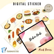 Digital Sticker 110pcs BBQ Food Series For Goodnotes Use