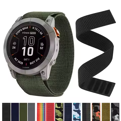 22/26mm QuickFit Nylon Loop Strap For Garmin Tactix 8 7 AMOLED Delta Bravo Band For Garmin Fenix 8pr