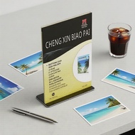 A4 Slant-Back Acrylic Table Display Stand for Menus, Price Tags, Ads – Clear, Office & Retail  A4 Pe