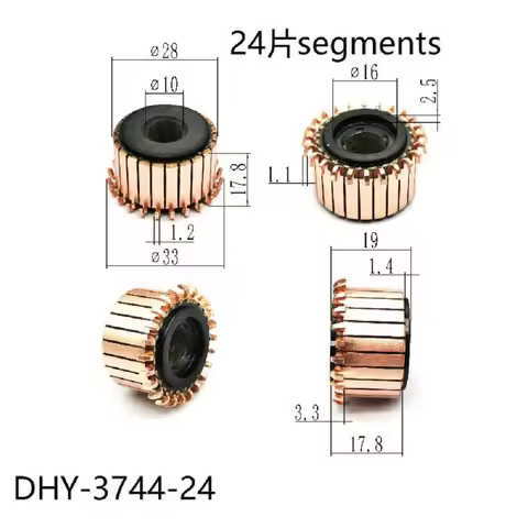 28*10*17.8*24P Commutator Slip Ring Copper Head Dhy-3744-24