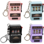 4Pcs Game Machine Keychain Mini Casino Lucky Charm Jackpot Key Chains Pendant Gifts